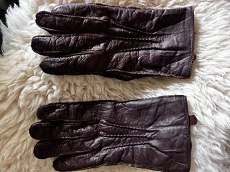 Club Monaco Dark Brown Leather Gloves