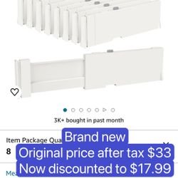 Drawer Dividers for Clothes 8 Pack, Adjustable 4" High Expandable from 11.6"-17" Dresser Drawer Organizer, Plastic Drawers Separators for Dresser, Bab