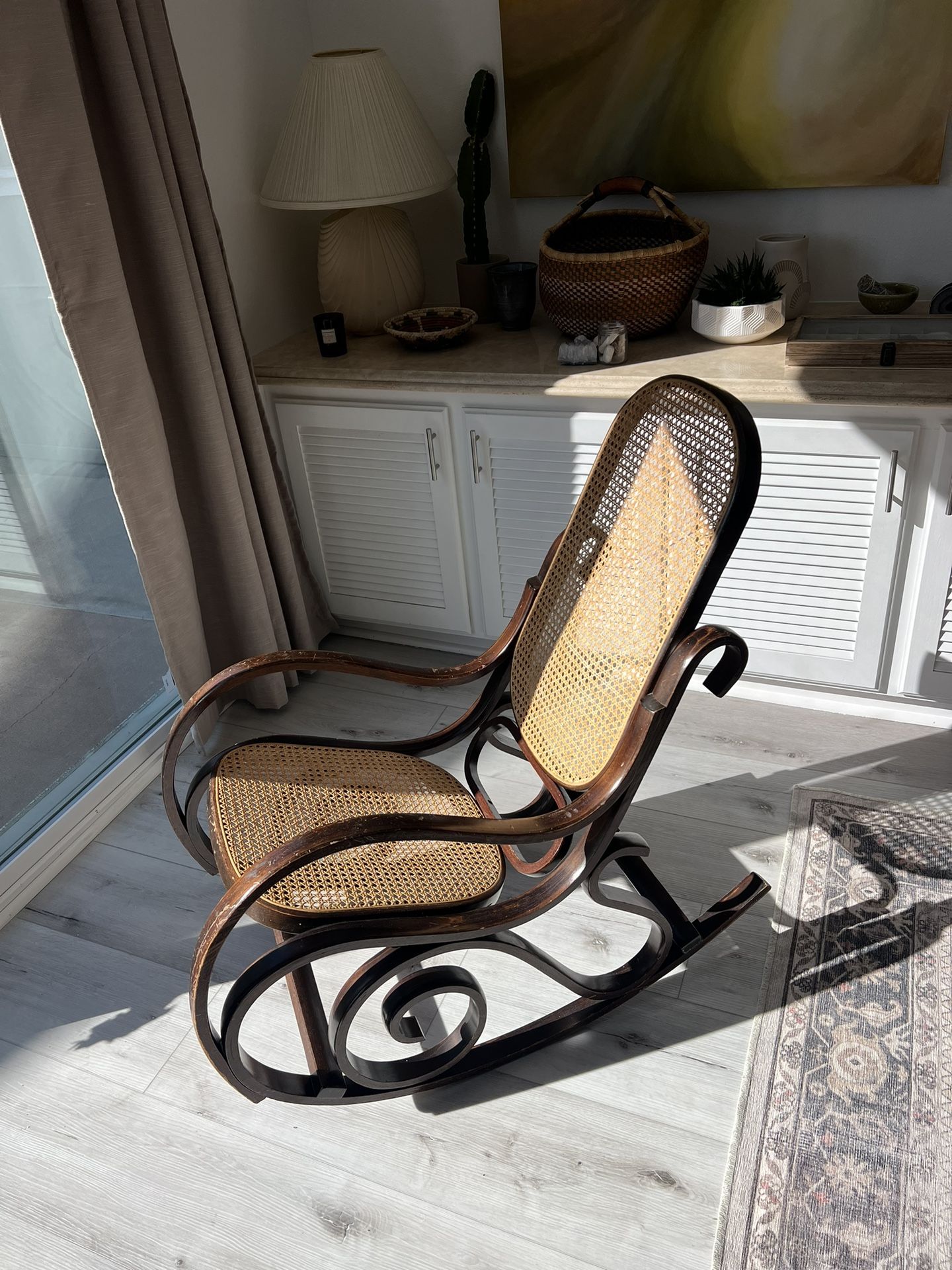 Mid 20th Century Thonet Style Vintage Bentwood Cane Back and Seat