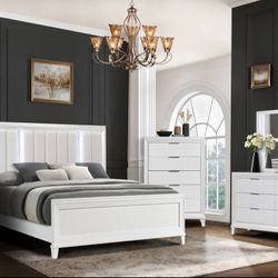 Havana White Bedroom Set King 4pcs 