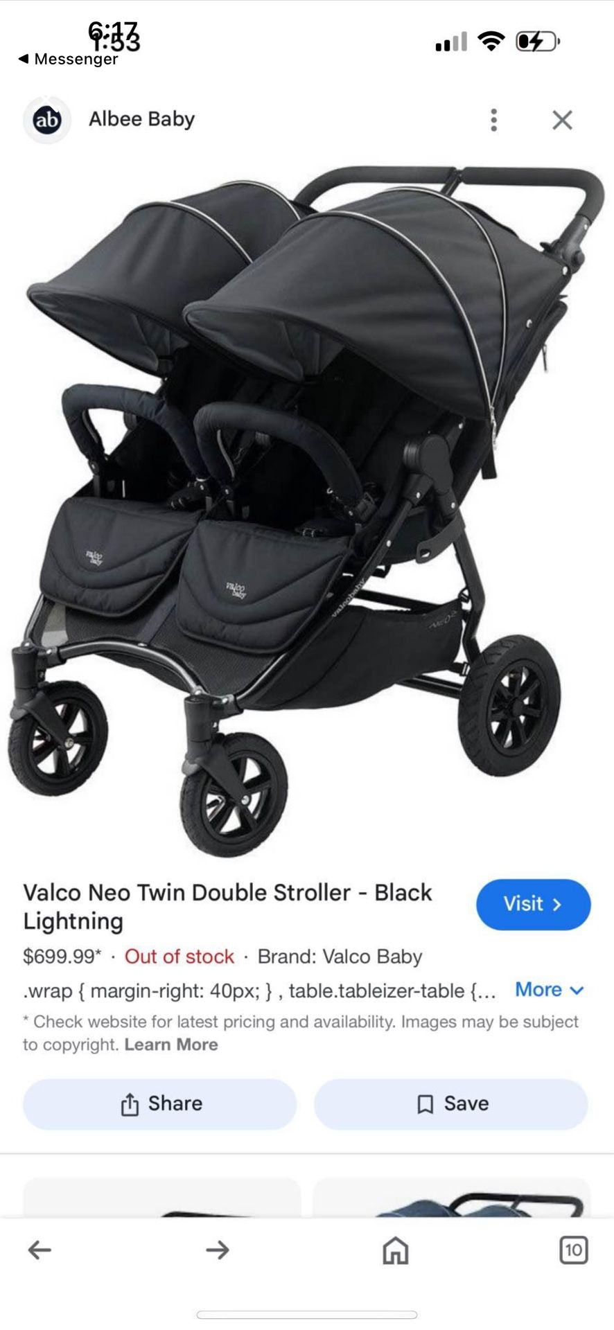Valco Baby double stroller