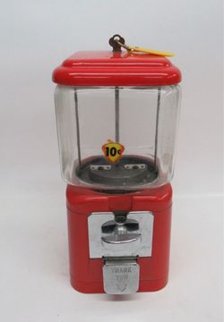 Antique Vintage Acorn Gumball Candy Machine With Keys