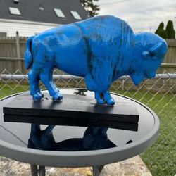 The Old Blue Buffalo Statue