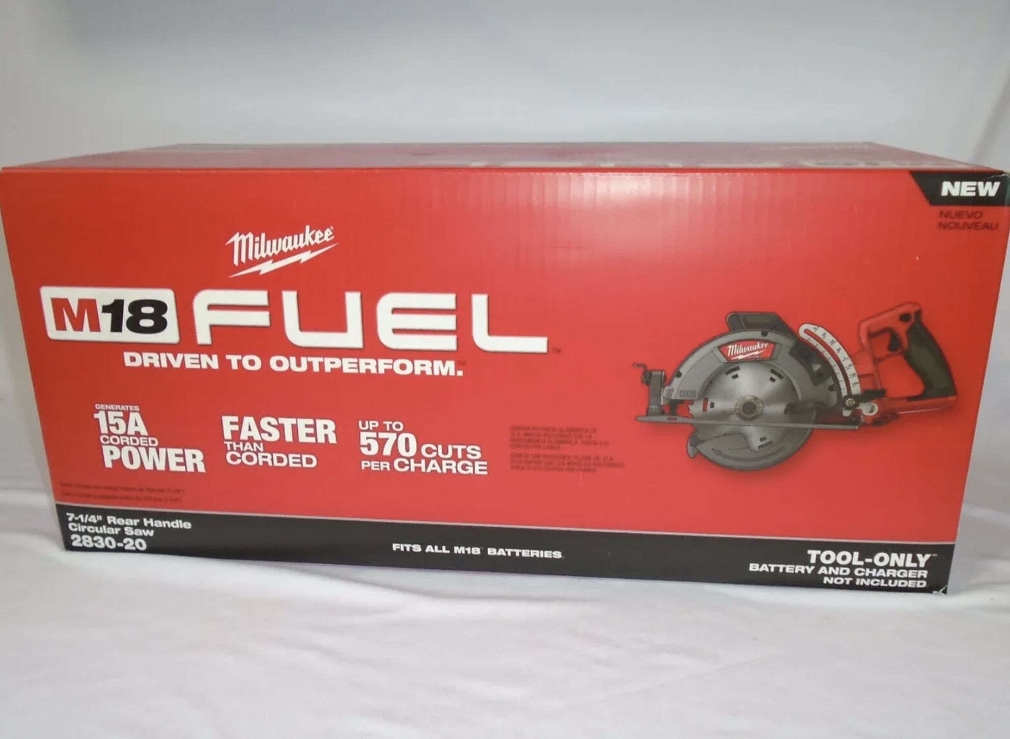 Milwaukee M18 FUEL Rear Handle Circular Saw 7-1/4”. Brand NEW. Tool Only.
