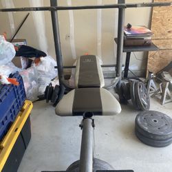 Weight Bench W Bar And Weights