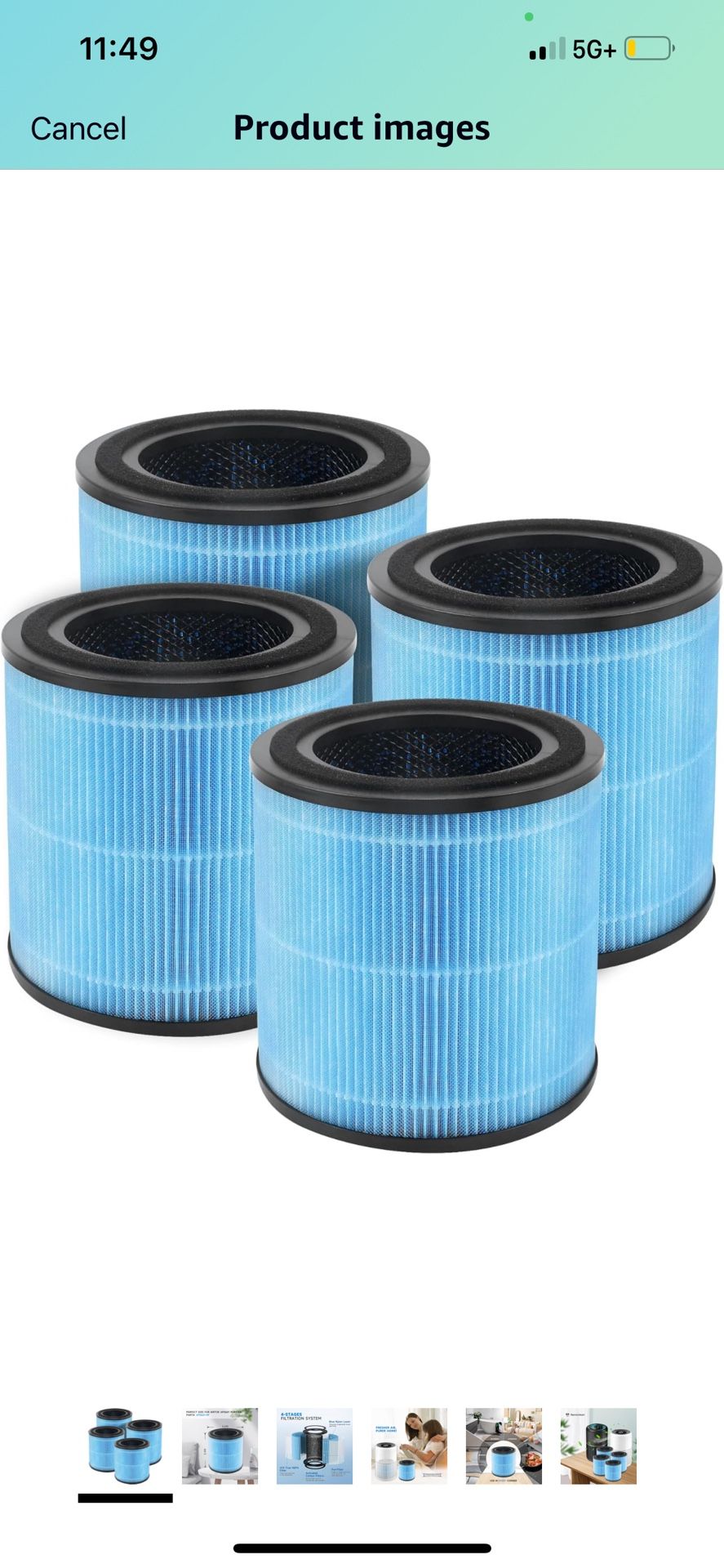 AP0601 Replacement Filters Compatible with Airtok Air Puri-fier, 4-in-1 H13 True HEPA Filters