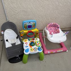 BabyBjörn Bouncer + VTech Sports Center + Activity Table + Walker Bundle 