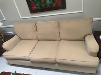 Beige Sofa & Matching Arm Chair