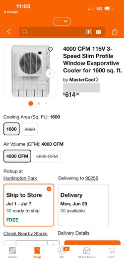 Window Evaporative Cooler for 1600 sq. ft. by MasterCool >