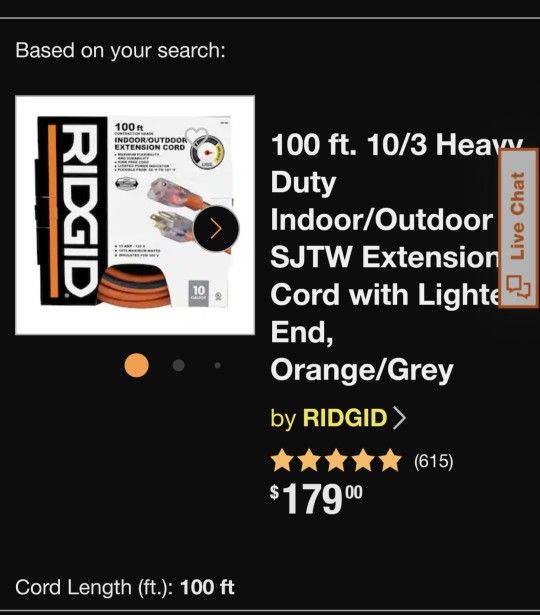 100 Ft 10/3 Heavy Duty