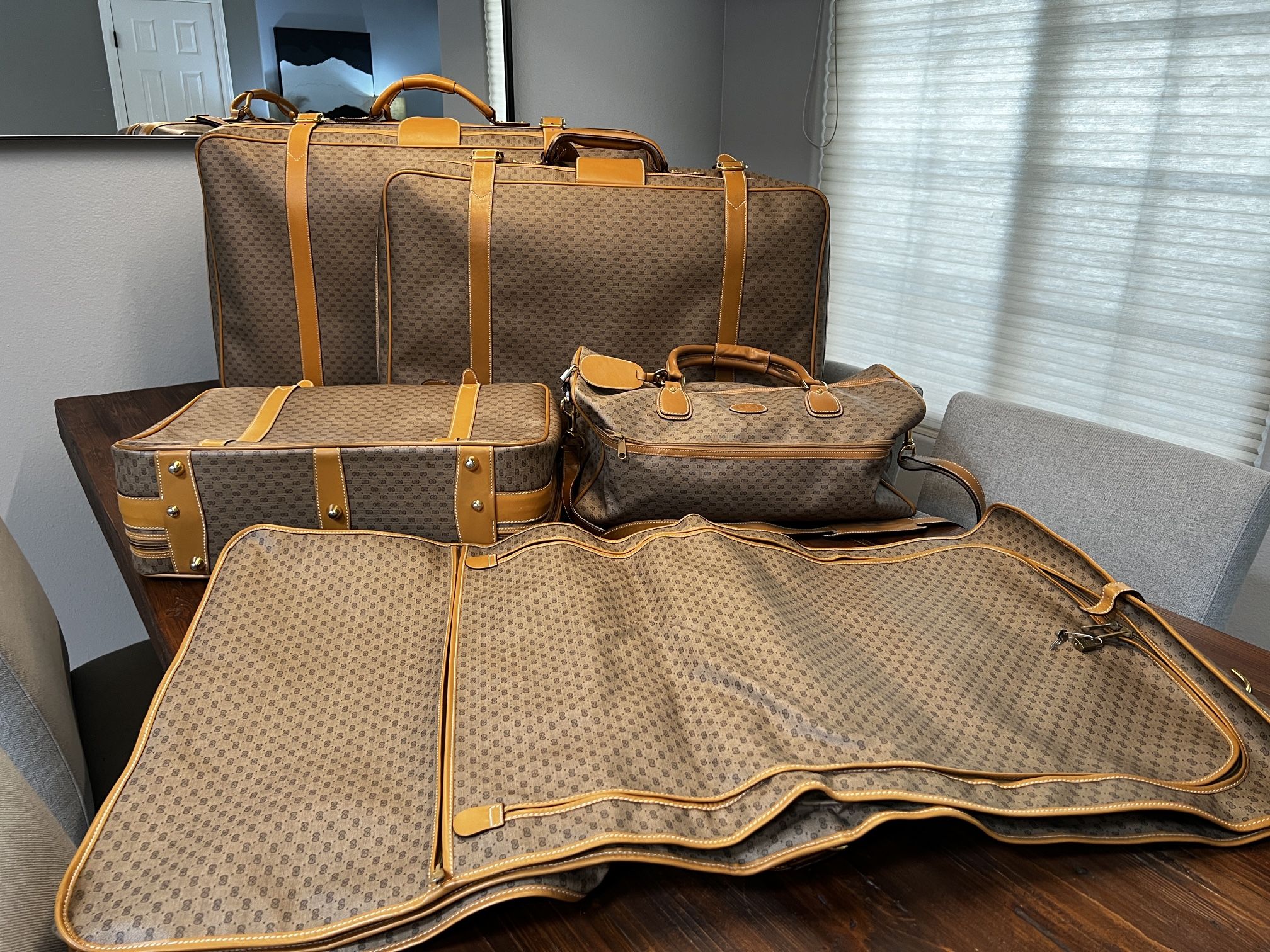 Gucci Luggage Set, Vintage 6 Piece