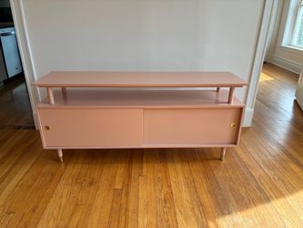 Simple Living Margo Mid-Century Modern Wood TV Stand - Blush Pink