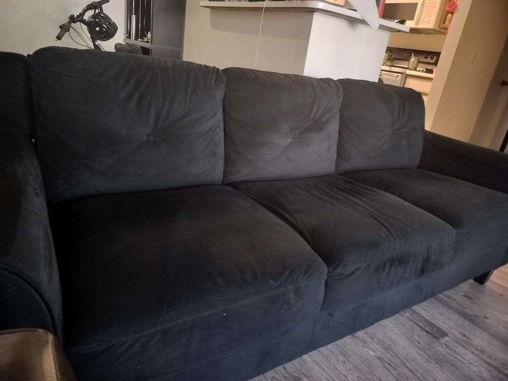 Black Fabric Sofa