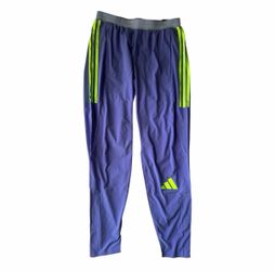 Adidas 2024 Pro Elite Team Running Pants IT2163 Colbat Blue/Lucid Lemon   - Size L - Condition is "New with tags".