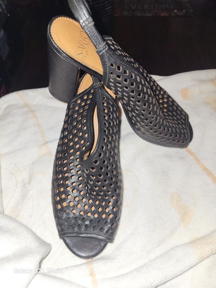 Black Slingback Cut-Out Heels (SARTO / Franco Sarto)