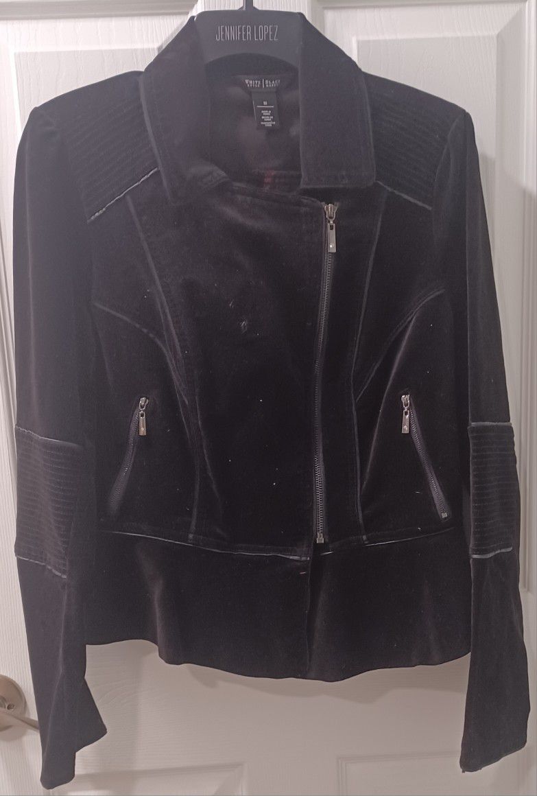 Black Velvet Jacket Blazer Sport coat Women's 10 