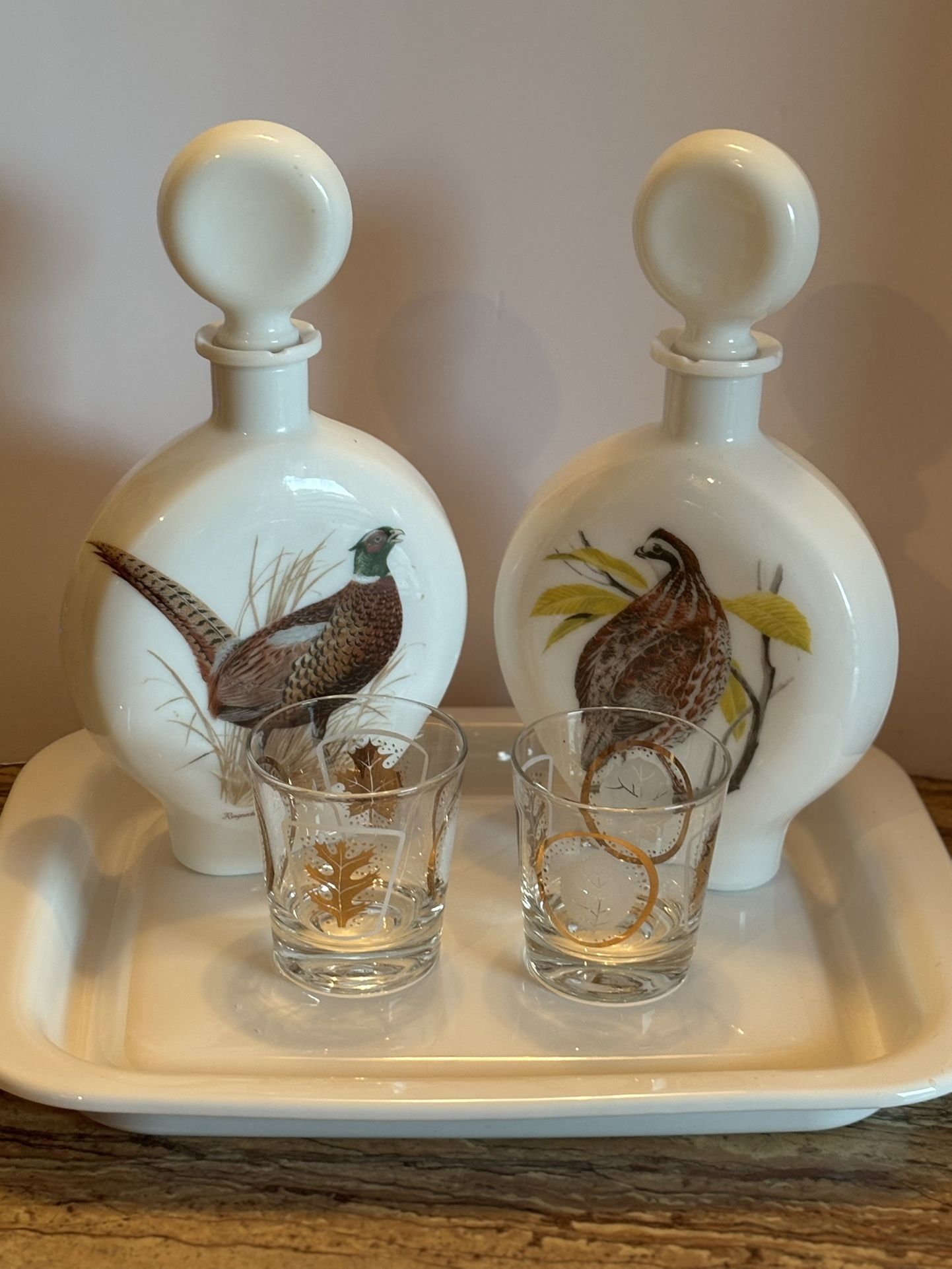 Vintage Bar Set Field Birds