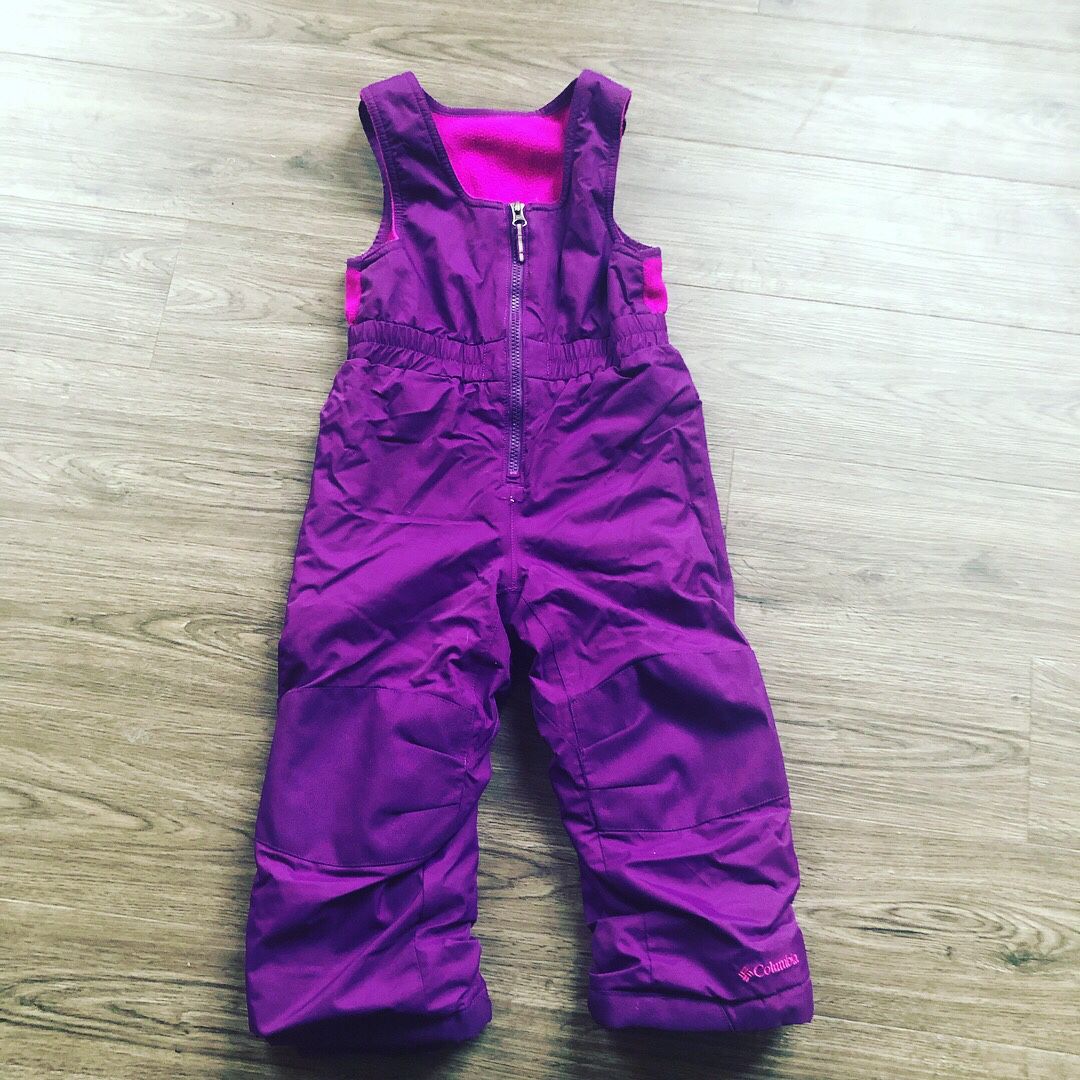 Columbia Toddler size 4T girls snow pants pink and purple