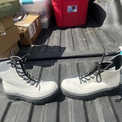 Sincerely Jules Womens Lace Up Ankle Combat Boots Black White Size 10