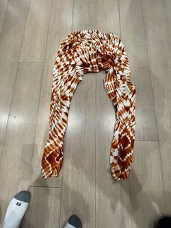 Tie-Dye Smocked-Waist Harem Pants (Brown/White)