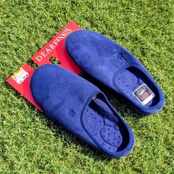 Dearfoams Navy Non-Slip Arch Women's Sz 6 Breathable Terrasoles Slippers NWT