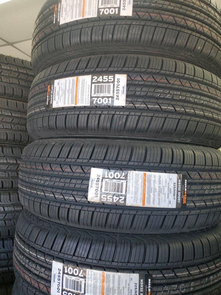 4 New Tires 225.65.17 Milestar 100 % Tread Dot 2522