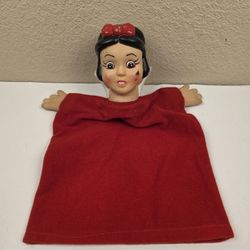 Vintage 1960"s Snow White Hand Puppet Plastic Head & Hands & Cloth Body 