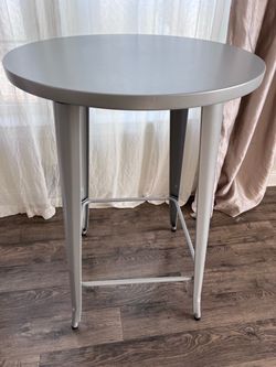 Round Gray Commercial Style Table