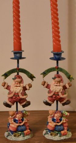 Santa candle Stick Holders