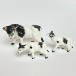Vintage Miniature Bone China Cow/Calf Figurines