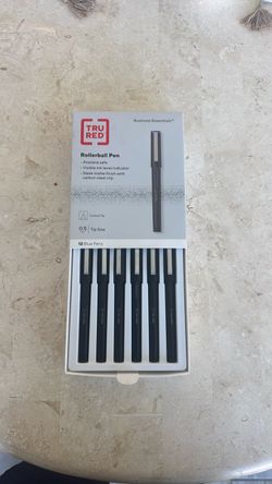 TRU RED Rollerball Pens, Fine Point, Blue Ink, 12-Pack