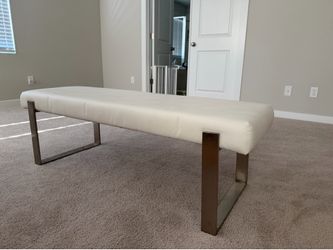 Vant Upholstered Bed Bench white nickel