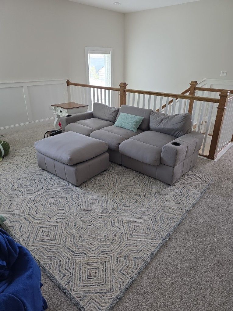 Microfiber Couch + Ottoman