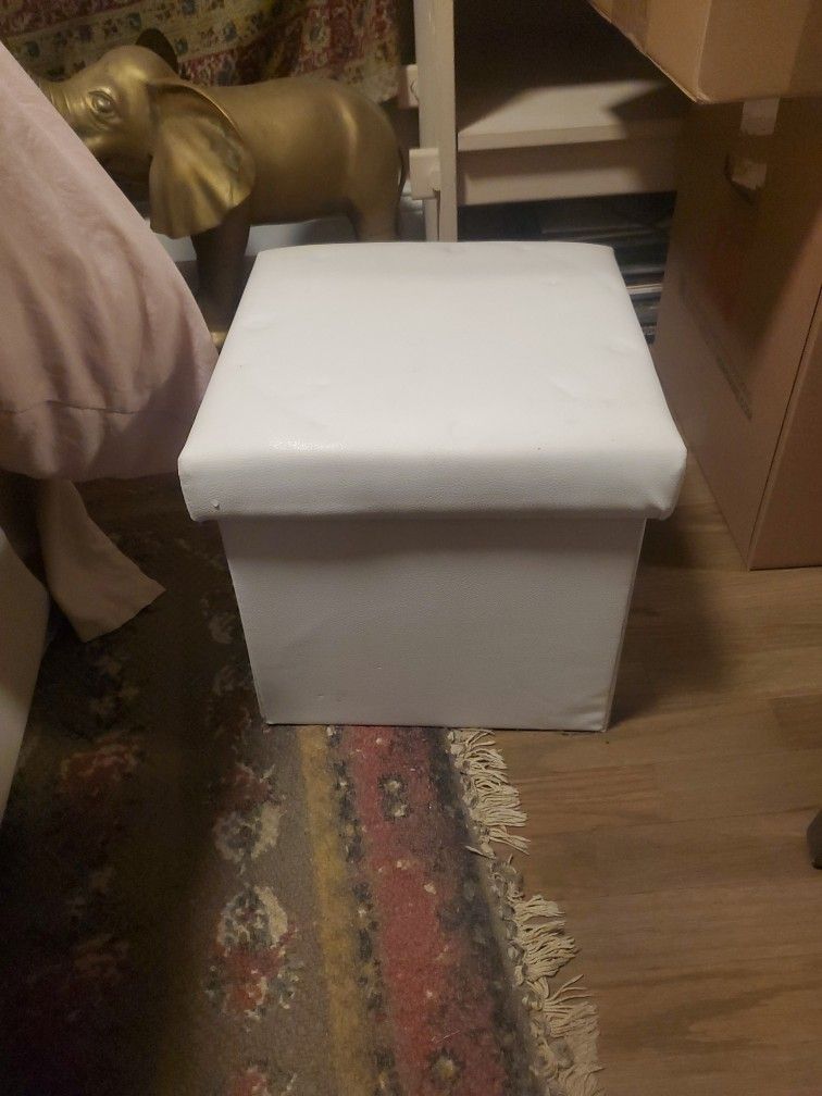 White Ottoman With Storage