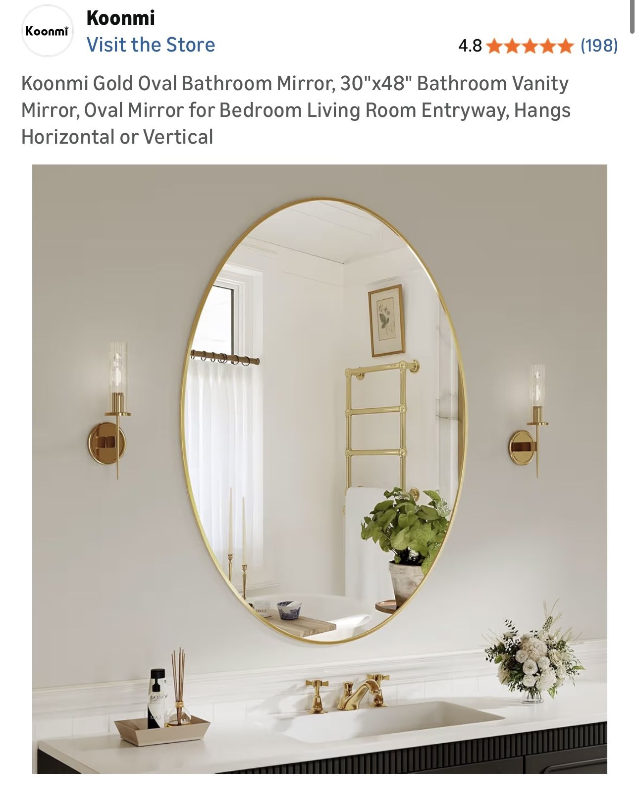 Oval Mirror (BRAND NEW)