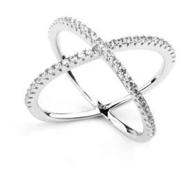 Moissanite Crisscross X Ring