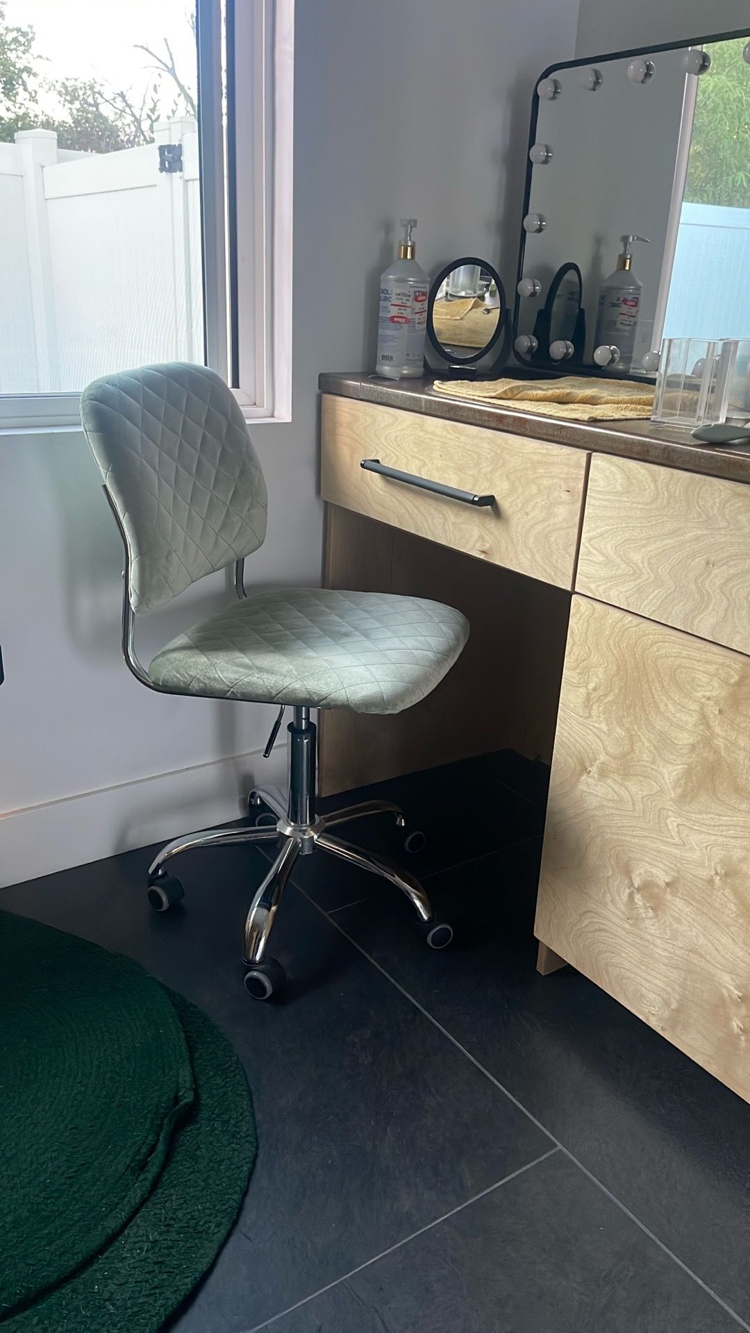 Rolling Sea Green Chair