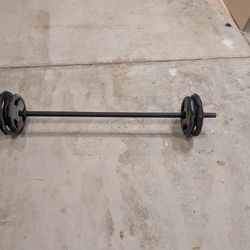 Quick Release Barbell With Plate Weights 