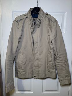 Zara Man Beige Lightweight Jacket Men’s Medium Full Zip Snap Front