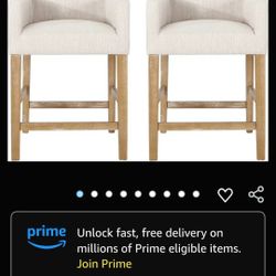 Set Of 3 GDF Fabric Upholstered 26 Inch Counter Stools 