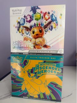 Pokemon Elite Trainer Box Lot - Prismatic Evolutions, Ascended Heroes,