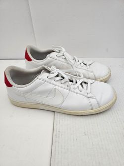 Nike Tennis Classic CS White University Red Mens 10.5 Leather Sneakers 683613
