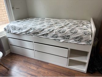 Twin Size Mattress and Foundation with Drawers