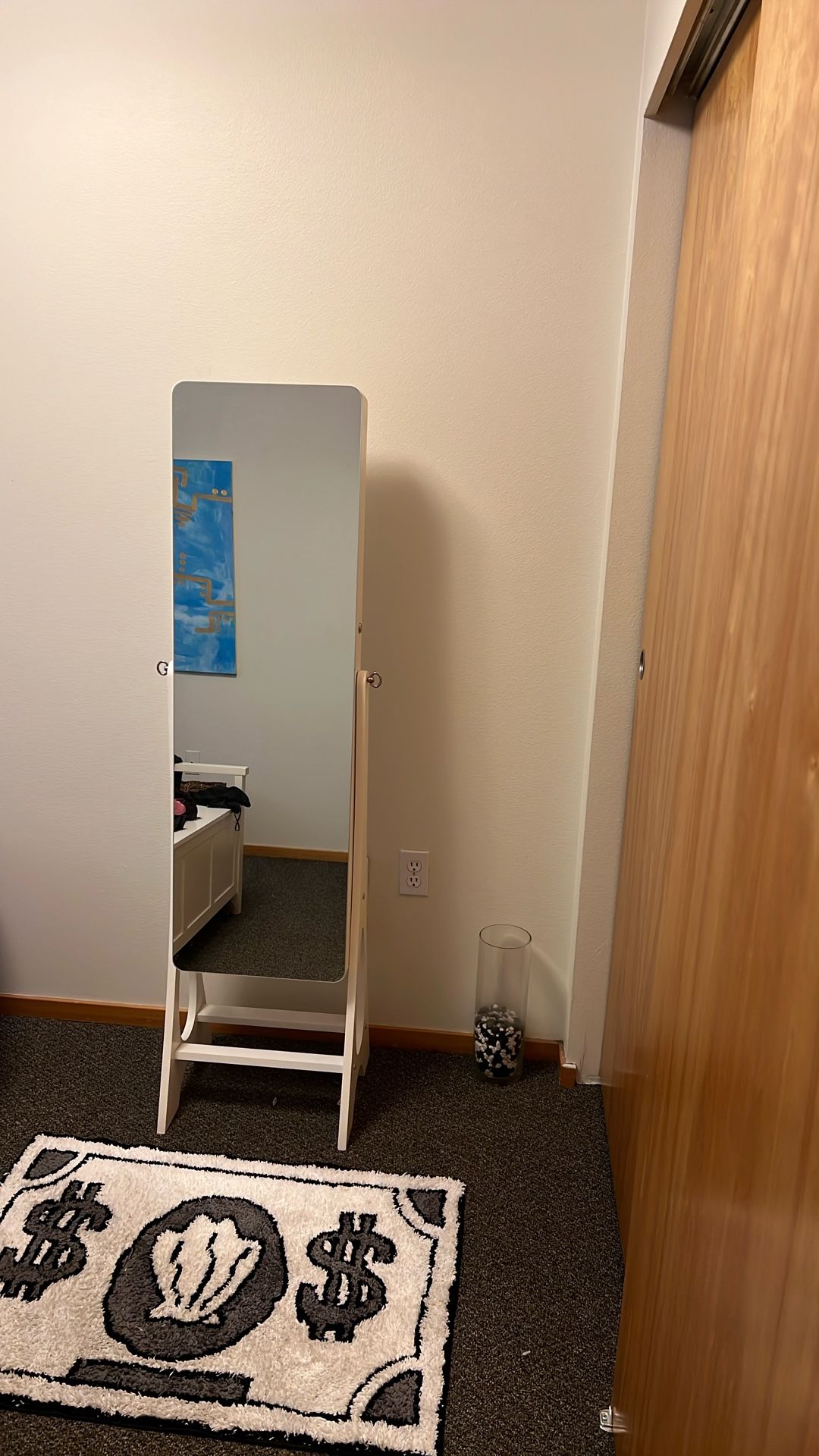 White Jewelry Case Mirror