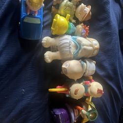 1998 Lot Of 8 Rugrats Mini Toys- Burger King Lot Of 8