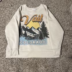 Beige Graphic Sweatshirt