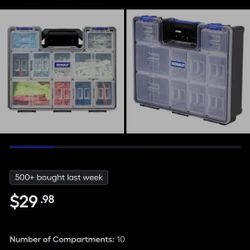 Kobalt 10-Compartment Large Plastic Small Parts Organizer $20 For 1, $85 For 5 Brand New
