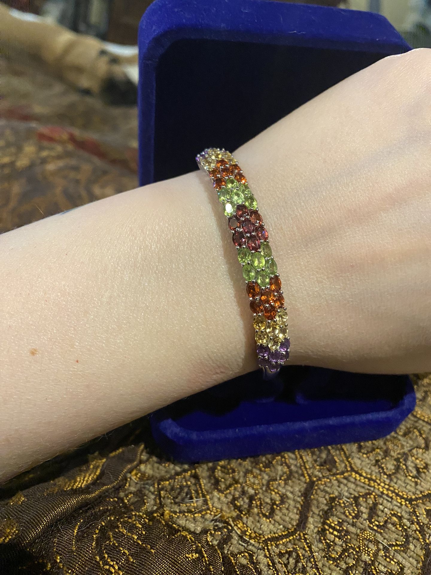 New Gemstone Cuff Platinum Over Sterling Silver Jewelry & Accessories