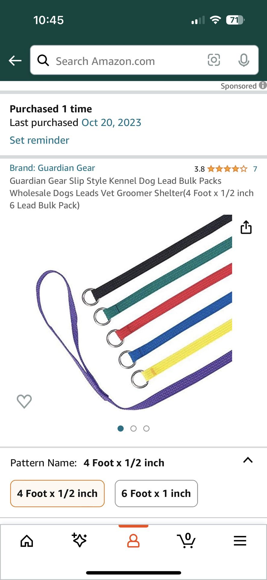Guardian Gear Slip Style Kennel Dog Lead Bulk Packs Wholesale Dogs Leads Vet Groomer Shelter(4 Foot x 1/2 inch 