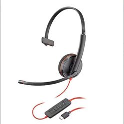 Poly Blackwire 3210 Mono Headset, USB-C/USB-A, UC Certified, Bulk (8X214A6)